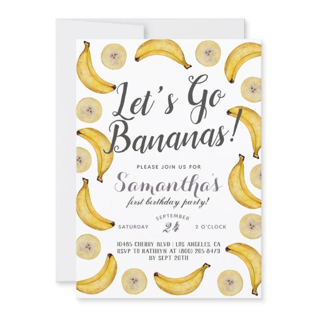 Let's Go Bananas Birthday Invitation
