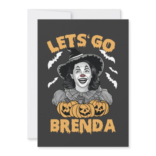 Let's Go Brenda Spooky Halloween Kamala Harris Holiday Invitations