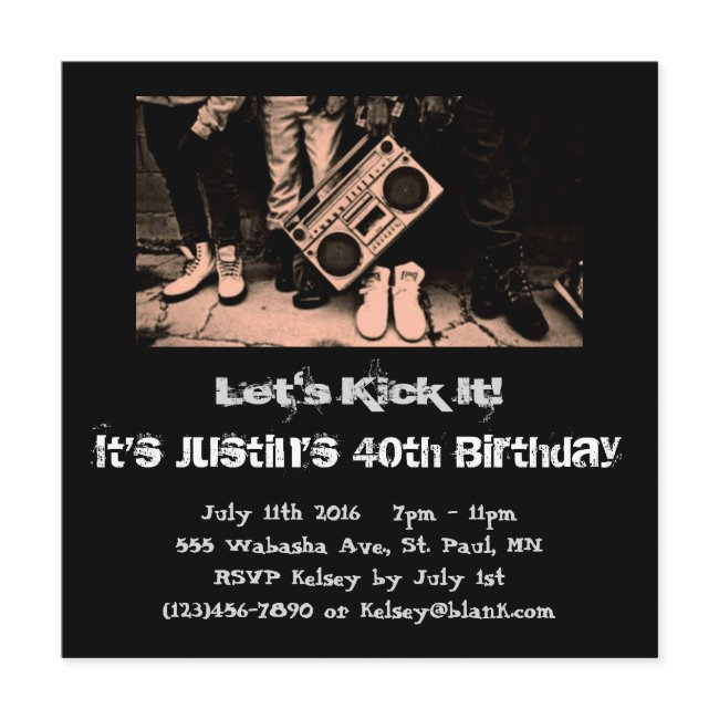Let's Kick It Birthday Invitation