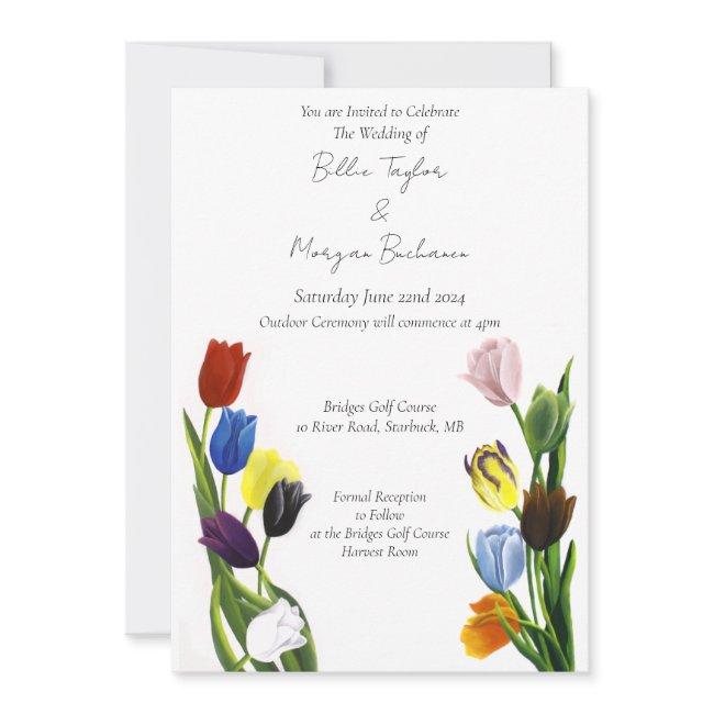 Lgbtq Plus Tulips Flowers Wedding Invitation
