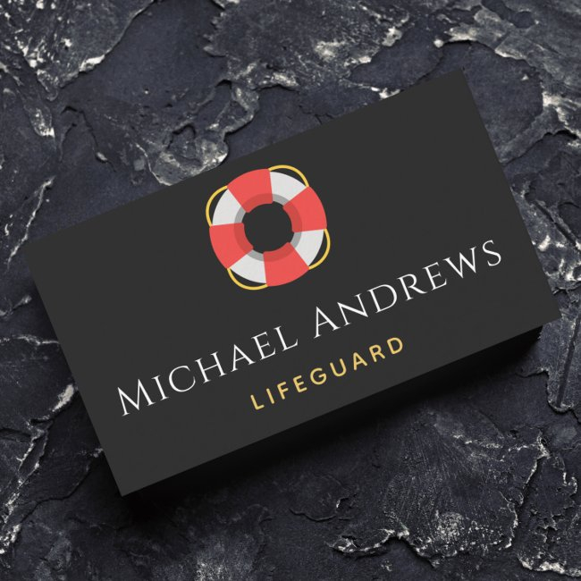 Lifeguard Float Life Buoy Pool Beach Simple Gray Business Invitations