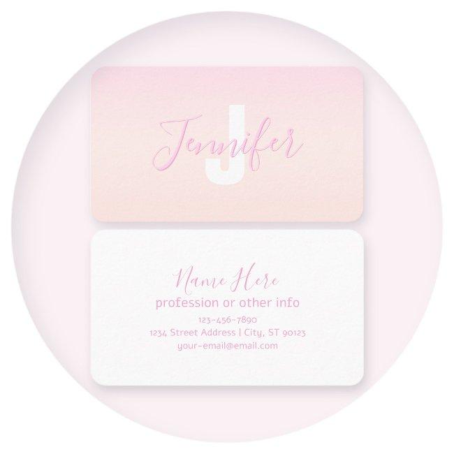 Light Pink & Peach Gradient Ombre Name & Monogram Business Invitations