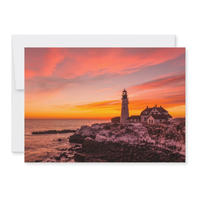 Lighthouses | Portland Head Cape Elizabeth Maine Thank You Invitations