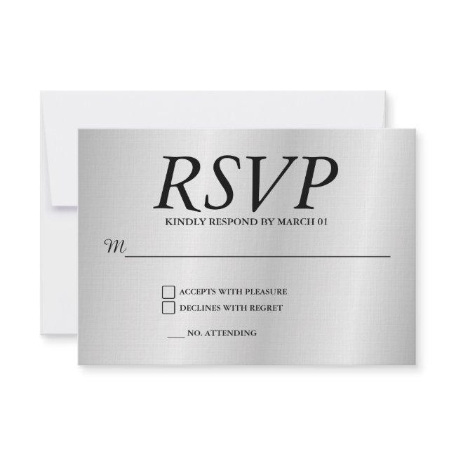 Linen Grey Wedding Rsvp Response Reply Modern Invitations