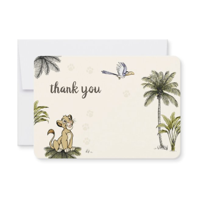 Lion King Jungle Birthday Thank You Invitation