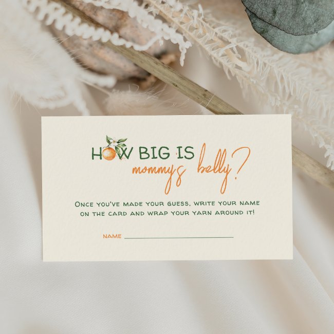 Little Cutie How Big Is Mommys Belly Game Invitations