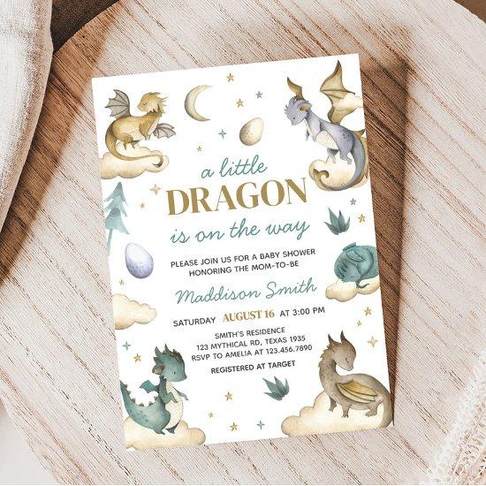 Little Dragon Baby Shower Invitation