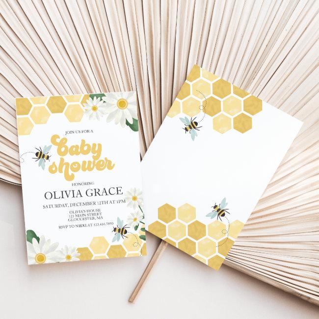 Little Honey Bee Baby Shower Bumblebee Invitation