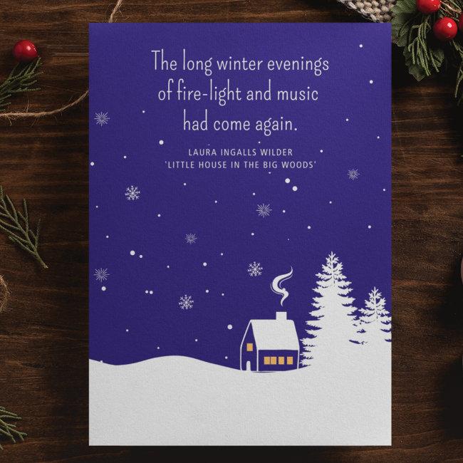 Little House On The Prairie Whimsical Christmas Holiday Invitations