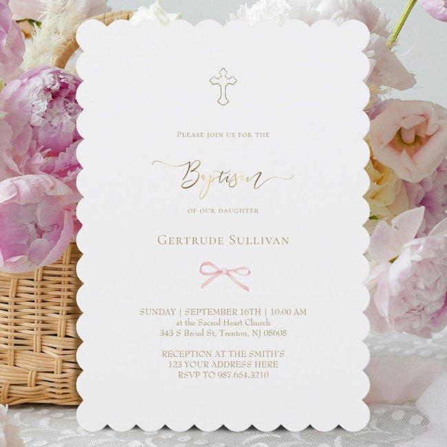 Little Pink Bow | Baptism Invitation