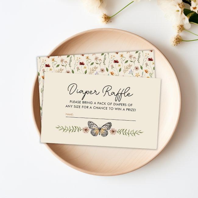 Little Wildflower Boho Diaper Raffle Baby Shower Enclosure Invitations