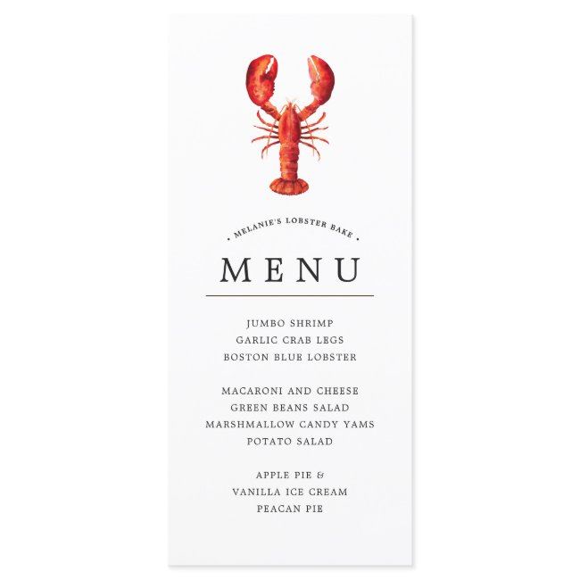 Lobster Bake | Red Tide Theme Menu