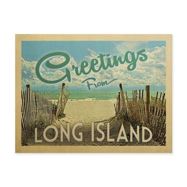 Long Island Beach Vintage Travel Postinvitations