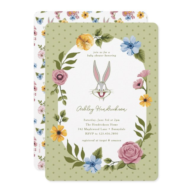 Looney Tunes™ | Bugs Bunny™ Floral Baby Shower Invitation