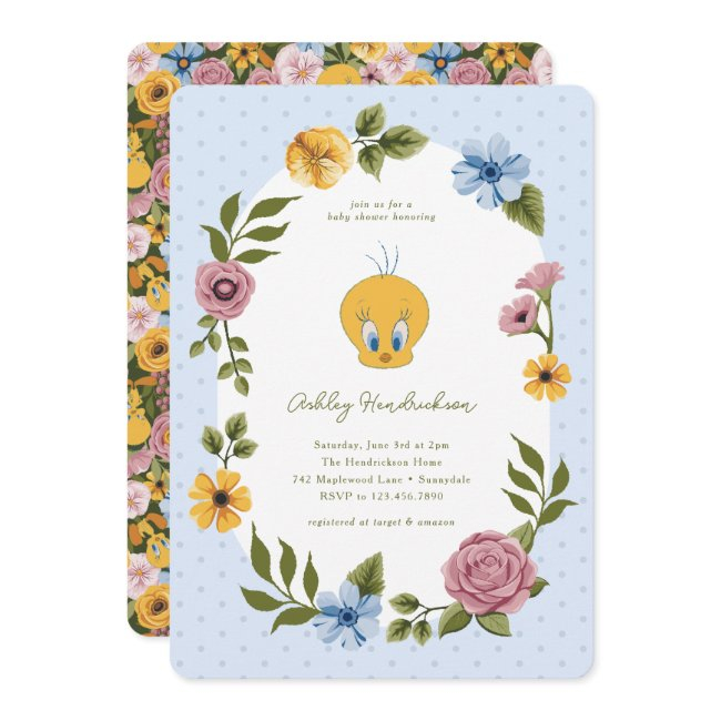 Looney Tunes™ | Tweety™ Floral Baby Shower Invitation