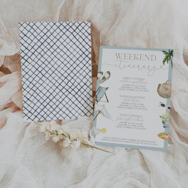 Los Cabos Mexico Bachelorette Weekend Itinerary Invitation
