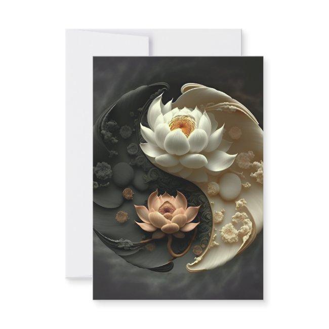 Lotus Yin Yang Diagram Invitation