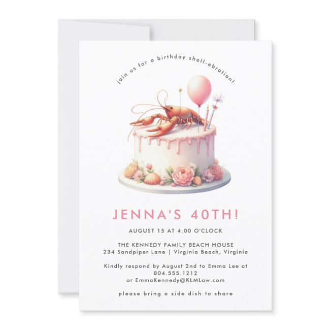 Louisiana Crawfish Seafood Boil Birthday Party Invitation