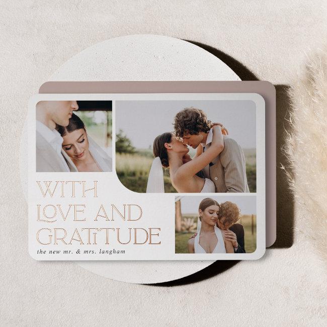 Love & Gratitude Rose Gold Foil Thank You Invitations