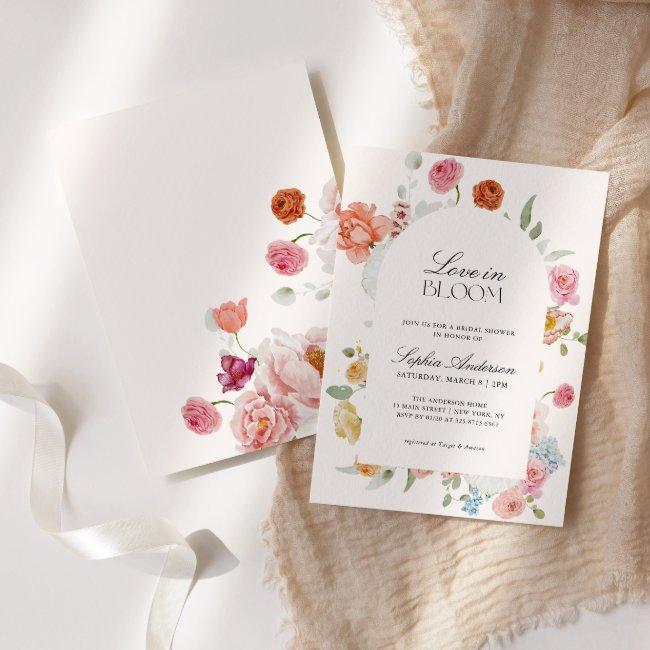 Love In Bloom Spring Flowers Bridal Shower Invitation