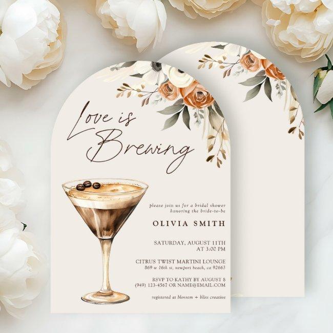 Love Is Brewing Espresso Martini Bridal Shower Invitation