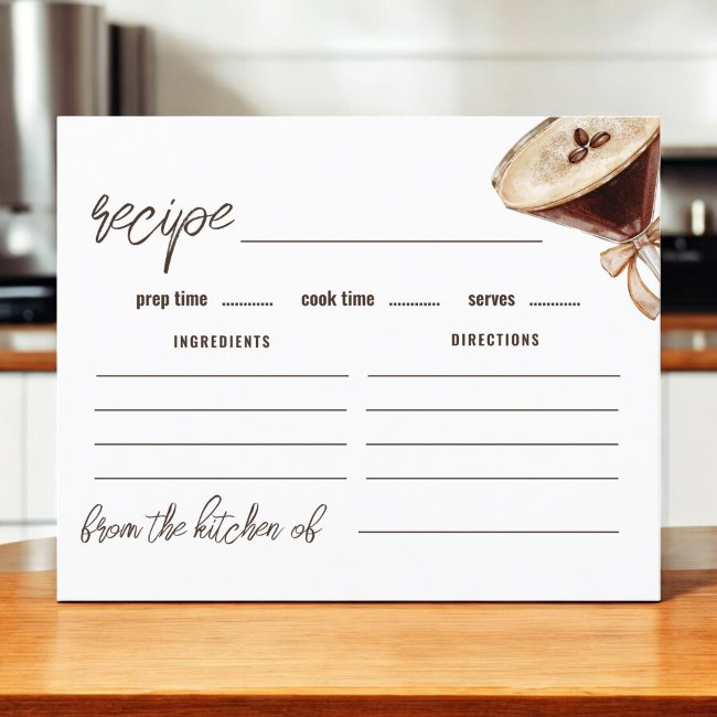Love Is Brewing Espresso Martini Recipe Invitations