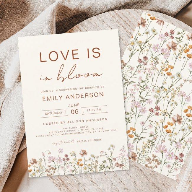 Love Is In Bloom Wildflower Bridal Shower Invitation