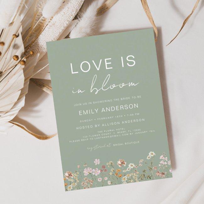 Love Is In Bloom Wildflower Bridal Shower Invitation