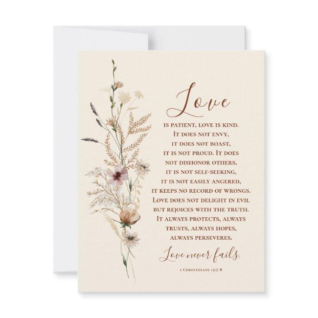 Love Never Fails Bible Wedding Congratulation Invitations
