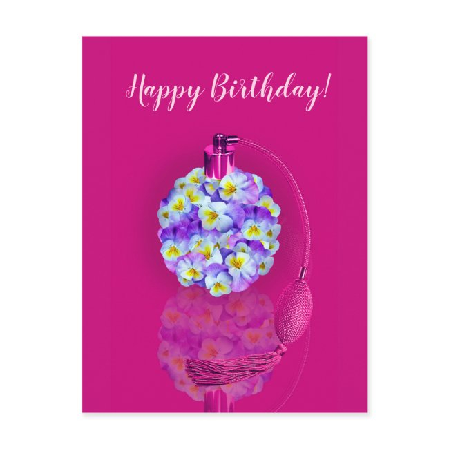 Lovely Pansy Atomizer Birthday Party Invitation Postinvitations