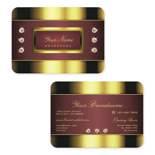 Luxurious Gold And Burgundy With Faux Rhinestones Business Invitations