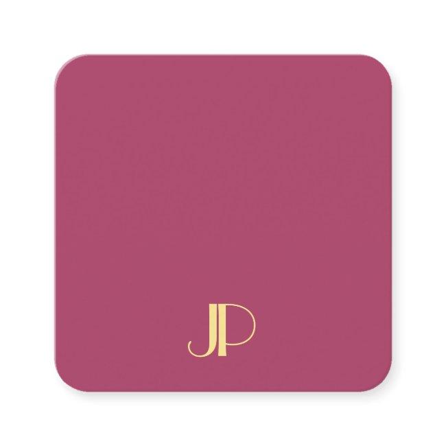 Luxury Modern Elegant Gold Monogrammed Template Square Business Invitations