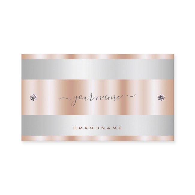 Luxury Rose Gold And Silver With Diamond Graphics Business Invitations