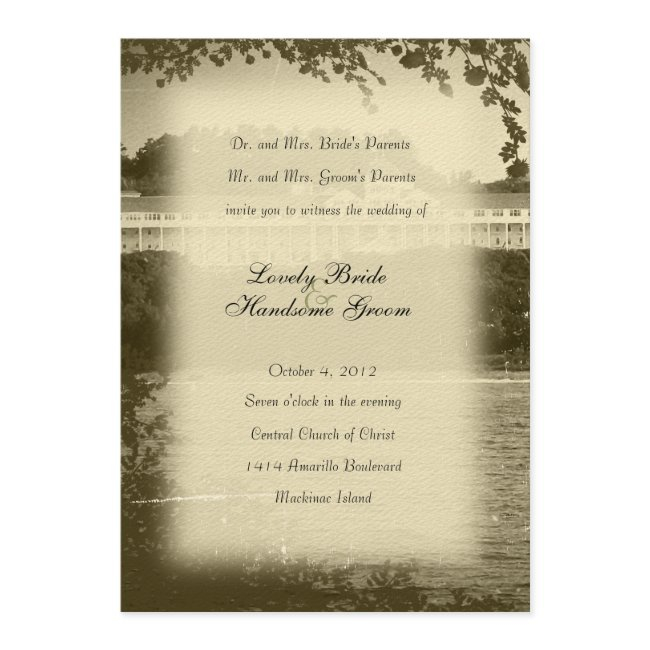 Mackinac Island Hotel Wedding Invitation