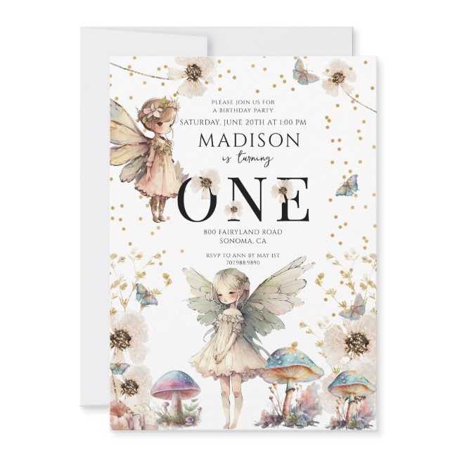 Magical Fairies 1st Birthday Invitation