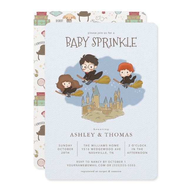 Magical Harry Potter And Hogwarts Baby Sprinkle Invitation