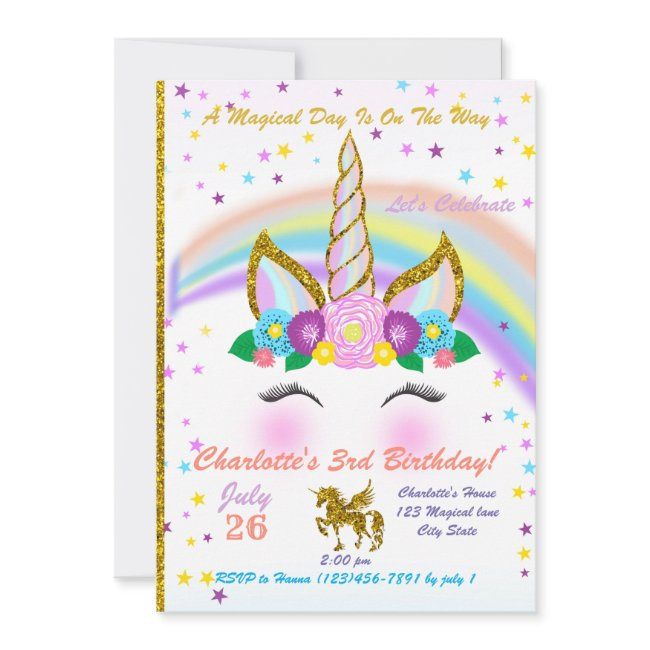 Magical Unicorn Birthday Invitation