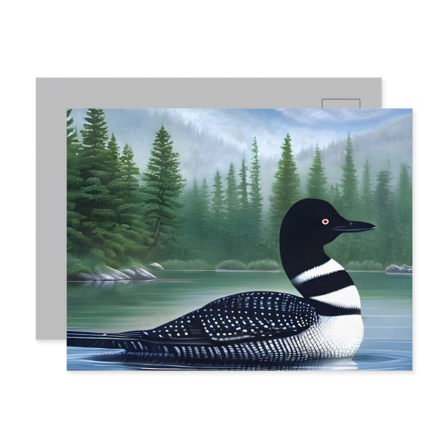 Majestic Northern Wilderness Loon Postinvitations