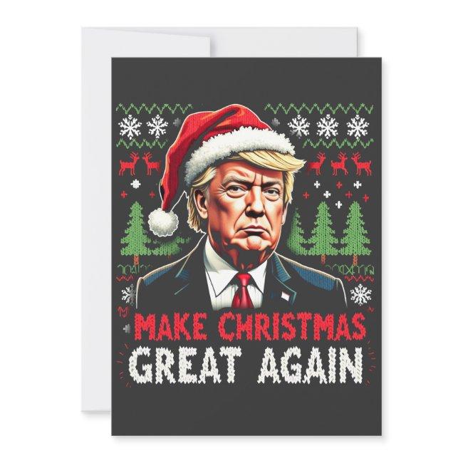 Make Christmas Great Again Ugly Xmas Sweater Trump Invitation