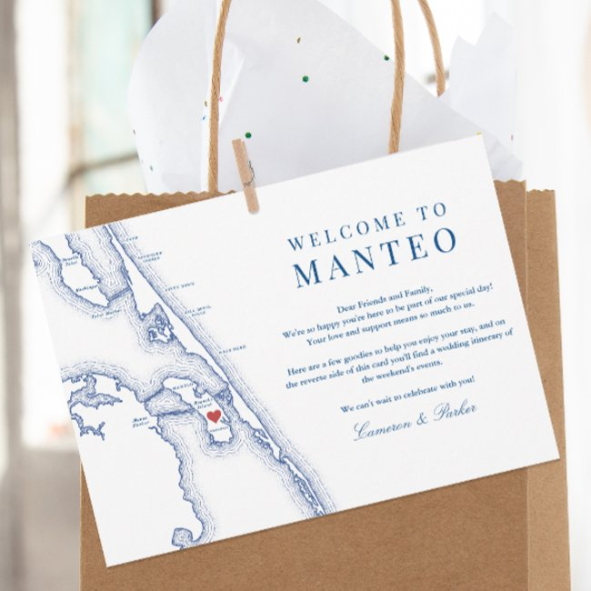Manteo Nc Outer Banks Wedding Welcome Itinerary Thank You Invitations