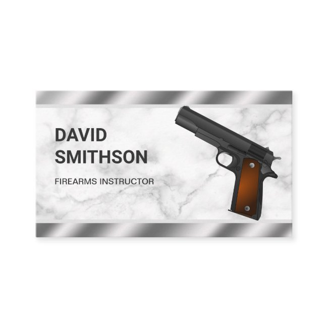 Marble Steel Pistol Gun Shop Gunsmith Firearms Business Invitations