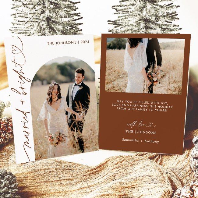 Married & Bright Holiday Christmas Invitations, Boho Invitations