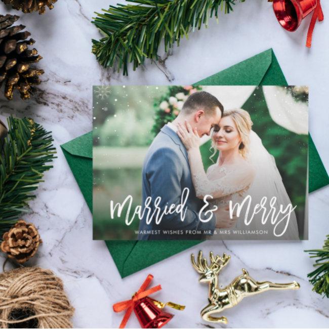 Married & Merry | Rustic Wedding Announcement Postinvitations