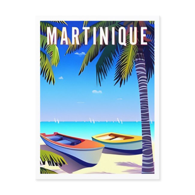 Martinique Vintage Vacation Beach Postinvitations
