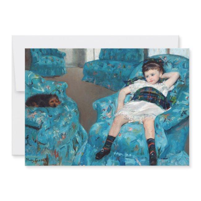 Mary Cassatt - Little Girl In A Blue Armchair Invitation