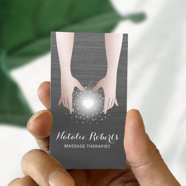 Massage Therapy Reiki Energy Healing Hands Business Invitations