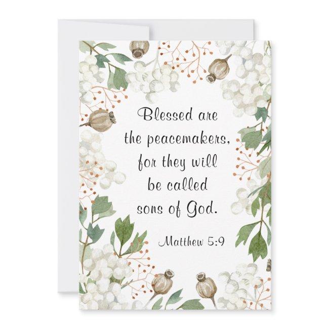 Matthew 5 9 Blessed Are The Peacemakers Bible Flat Note Invitations
