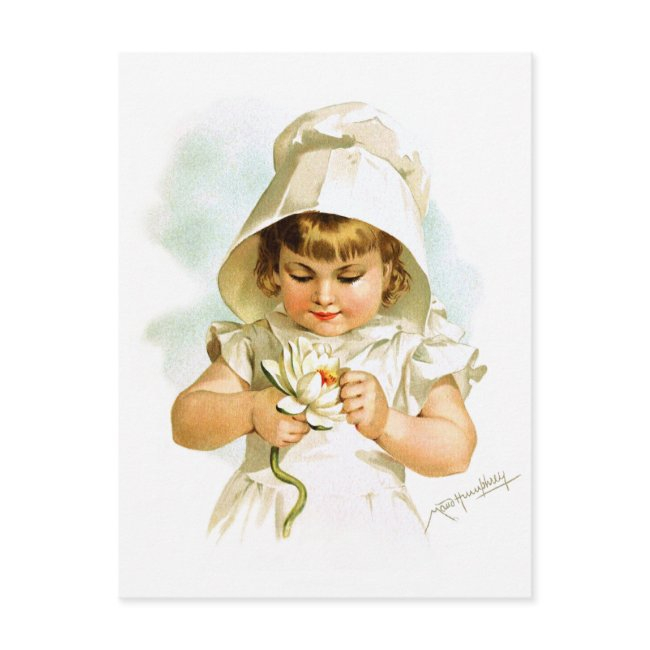 Maud Humphrey: Summer Girl With Water Lily Postinvitations