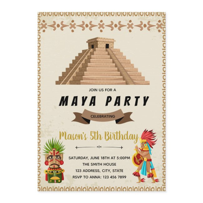 Maya Birthday Party Invitation