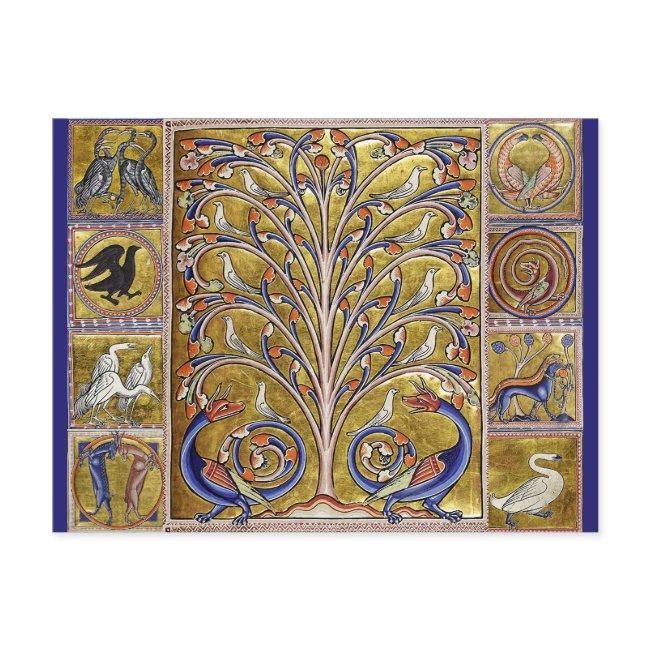 Medieval Bestiary,birds On Tree Of Life,dragons Postinvitations